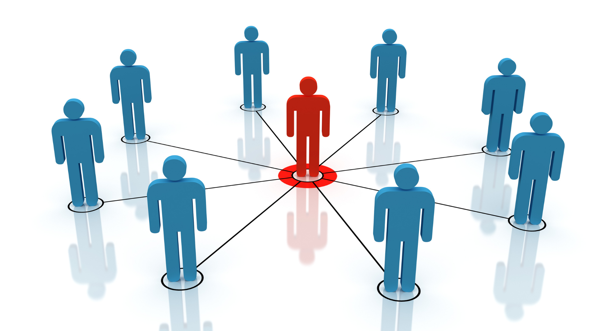 A person having multiple threads indicating connections with other people