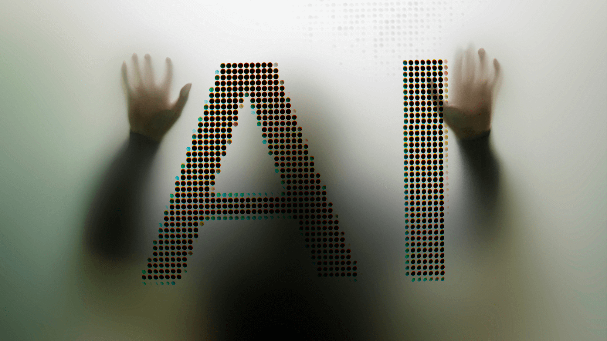 A silhouette of a person with text on the center saying "AI"