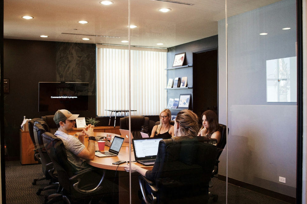 meeting in the office conference room