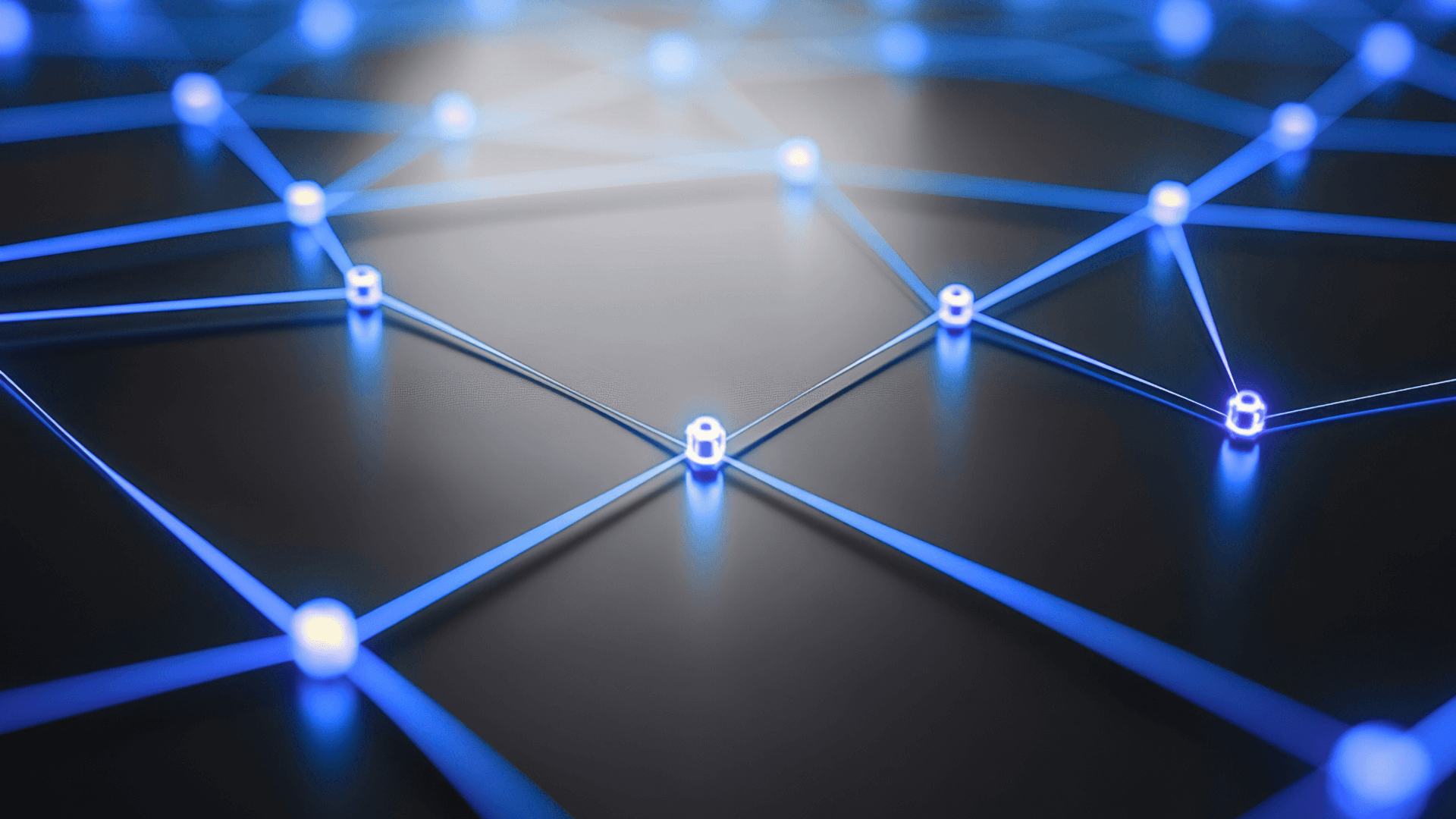 Blue bulbs interconnected with each other